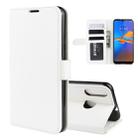 For Motorola Moto E6 Plus R64 Texture Single Fold Horizontal Flip Leather Case with Holder & Card Slots & Wallet(White) - 1