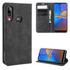 For Motorola Moto E6 Plus  Retro-skin Business Magnetic Suction Leather Case with Purse-Bracket-Chuck(Black) - 1