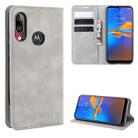 For Motorola Moto E6 Plus  Retro-skin Business Magnetic Suction Leather Case with Purse-Bracket-Chuck(Grey) - 1