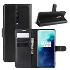 For OnePlus 7T Pro Litchi Texture Horizontal Flip Leather Case with Wallet & Holder & Card Slots(Black) - 1