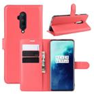For OnePlus 7T Pro Litchi Texture Horizontal Flip Leather Case with Wallet & Holder & Card Slots(Red) - 1