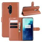 For OnePlus 7T Pro Litchi Texture Horizontal Flip Leather Case with Wallet & Holder & Card Slots(Brown) - 1