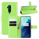For OnePlus 7T Pro Litchi Texture Horizontal Flip Leather Case with Wallet & Holder & Card Slots(Green) - 1
