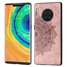 For Huawei Mate 30 Pro  Embossed Mandala Pattern PC + TPU + Fabric Phone Case with Lanyard & Magnetic(Rose Gold) - 1