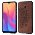 For Xiaomi Redmi 8A  Embossed Mandala Pattern PC + TPU + Fabric Phone Case with Lanyard & Magnetic(Brown) - 1