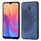 For Xiaomi Redmi 8A  Embossed Mandala Pattern PC + TPU + Fabric Phone Case with Lanyard & Magnetic(Blue) - 1