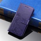 For Xiaomi 9 Pro   Lucky Clover Pressed Flowers Pattern Leather Case with Holder & Card Slots & Wallet & Hand Strap(Purple) - 2