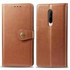 For OnePlus 7 Pro  Retro Solid Color Leather Buckle Mobile Phone Protection Leather Case with Photo Frame & Card Slot & Wallet & Bracket Function(Brown) - 1