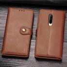 For OnePlus 7 Pro  Retro Solid Color Leather Buckle Mobile Phone Protection Leather Case with Photo Frame & Card Slot & Wallet & Bracket Function(Brown) - 2