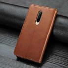 For OnePlus 7 Pro  Retro Solid Color Leather Buckle Mobile Phone Protection Leather Case with Photo Frame & Card Slot & Wallet & Bracket Function(Brown) - 4