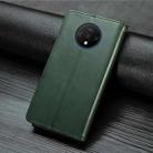 For One Plus 7T  Retro Solid Color Leather Buckle Mobile Phone Protection Leather Case with Photo Frame & Card Slot & Wallet & Bracket Function(Green) - 4