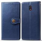 For Xiaomi Redmi 8A  Retro Solid Color Leather Buckle Mobile Phone Protection Leather Case with Photo Frame & Card Slot & Wallet & Bracket Function(Blue) - 1