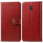 For Xiaomi Redmi 8A  Retro Solid Color Leather Buckle Mobile Phone Protection Leather Case with Photo Frame & Card Slot & Wallet & Bracket Function(Red) - 1