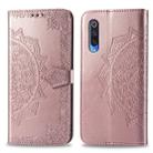 For Xiaomi 9 Pro  Halfway Mandala Embossing Pattern Horizontal Flip Leather Case with Holder & Card Slots & Wallet & Photo Frame & Lanyard(Rose Gold) - 1