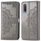 For Xiaomi 9 Pro  Halfway Mandala Embossing Pattern Horizontal Flip Leather Case with Holder & Card Slots & Wallet & Photo Frame & Lanyard(Gray) - 1