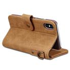 For iPhone XR Cowhide Texture Horizontal Flip Leather Case with Holder & Card Slots & Wallet & Lanyard(Brown) - 6