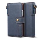 For iPhone XR Cowhide Texture Horizontal Flip Leather Case with Holder & Card Slots & Wallet & Lanyard(Blue) - 2