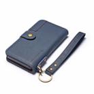 For iPhone XR Cowhide Texture Horizontal Flip Leather Case with Holder & Card Slots & Wallet & Lanyard(Blue) - 5