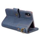 For iPhone XR Cowhide Texture Horizontal Flip Leather Case with Holder & Card Slots & Wallet & Lanyard(Blue) - 6