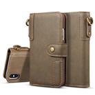 For iPhone XR Cowhide Texture Horizontal Flip Leather Case with Holder & Card Slots & Wallet & Lanyard(Coffe) - 1