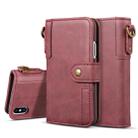 For iPhone XR Cowhide Texture Horizontal Flip Leather Case with Holder & Card Slots & Wallet & Lanyard(Red) - 1