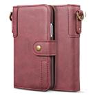 For iPhone XR Cowhide Texture Horizontal Flip Leather Case with Holder & Card Slots & Wallet & Lanyard(Red) - 2