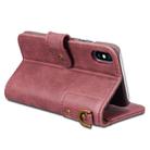 For iPhone XR Cowhide Texture Horizontal Flip Leather Case with Holder & Card Slots & Wallet & Lanyard(Red) - 6