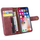 For iPhone XR Cowhide Texture Horizontal Flip Leather Case with Holder & Card Slots & Wallet & Lanyard(Red) - 9