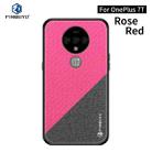 For Oneplus 7T PINWUYO Rong Series  Shockproof PC + TPU+ Chemical Fiber Cloth Protective Cover(Red) - 1