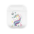 For Apple AirPods 1 / 2 Fashion Transparent Silicone TPU Bluetooth Earphone Protective Case(Candy Unicorn) - 1