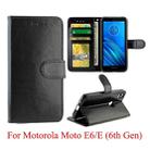 For Motorola Moto E6 Crazy Horse Texture Horizontal Flip Leather Case with Holder & Card Slots & Wallet & Photo Frame(black) - 1