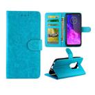 For Motorola Moto One Zoom/One Pro Crazy Horse Texture Horizontal Flip Leather Case with Holder & Card Slots & Wallet & Photo Frame(Baby Blue) - 1