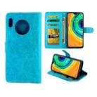 For Huawei Mate 30 Crazy Horse Texture Horizontal Flip Leather Case with Holder & Card Slots & Wallet & Photo Frame(Baby Blue) - 1
