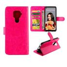 For Huawei Nova 5i Pro Crazy Horse Texture Horizontal Flip Leather Case with Holder & Card Slots & Wallet & Photo Frame(Magenta) - 1