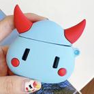 For Apple AirPods 1/2 Generation Universal Cartoon Geometry Small Monster Bluetooth Headphone Protective Case(Blue) - 1