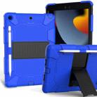 For iPad 10.2 Shockproof Two-Color Silicone Protection Case with Holder & Pen Slot(Blue+Black) - 1