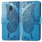 For Xiaomi Redmi 8A   Butterfly Love Flower Embossed Horizontal Flip Leather Case with Bracket Lanyard Card Slot Wallet(Blue) - 1