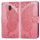 For Xiaomi Redmi 8A   Butterfly Love Flower Embossed Horizontal Flip Leather Case with Bracket Lanyard Card Slot Wallet(Pink) - 1