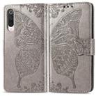 For Xiaomi 9 Pro   Butterfly Love Flower Embossed Horizontal Flip Leather Case with Bracket Lanyard Card Slot Wallet(Gray) - 1