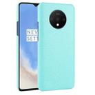 For OnePlus 7T  Shockproof Crocodile Texture PC + PU Case(Light green) - 1
