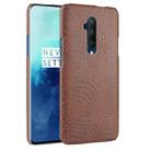 For OnePlus 7T Pro  Shockproof Crocodile Texture PC + PU Case(Brown) - 1