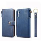 For Galaxy Note10 Cowhide Texture Horizontal Flip Leather Case with Holder & Card Slots & Wallet & Lanyard(Blue) - 1