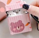 For Apple AirPods 1/2 Generation Universal Pink Bear Bluetooth Headphone Protective Case(Bear) - 1