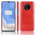 For OnePlus 7T Shockproof Litchi Texture PC + PU Case(Red) - 1