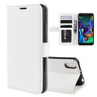 For LG K20 (2019) R64 Texture Single Fold Horizontal Flip Leather Case with Holder & Card Slots & Wallet(White) - 1