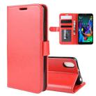 For LG K20 (2019) R64 Texture Single Fold Horizontal Flip Leather Case with Holder & Card Slots & Wallet(Red) - 1