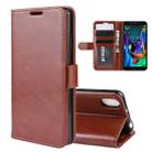 For LG K20 (2019) R64 Texture Single Fold Horizontal Flip Leather Case with Holder & Card Slots & Wallet(Brown) - 1