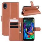 For LG K20 (2019)   Litchi Texture Horizontal Flip Leather Case with Wallet & Holder & Card Slots(Brown) - 1