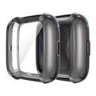 ENKAY Hat-prince Full Coverage Electroplate TPU Case for Fitbit Versa 2(Black) - 1
