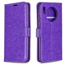 For Huawei Mate 30 Crazy Horse Texture Horizontal Flip Leather Case with Holder & Card Slots & Wallet & Photo Frame(Purple) - 1